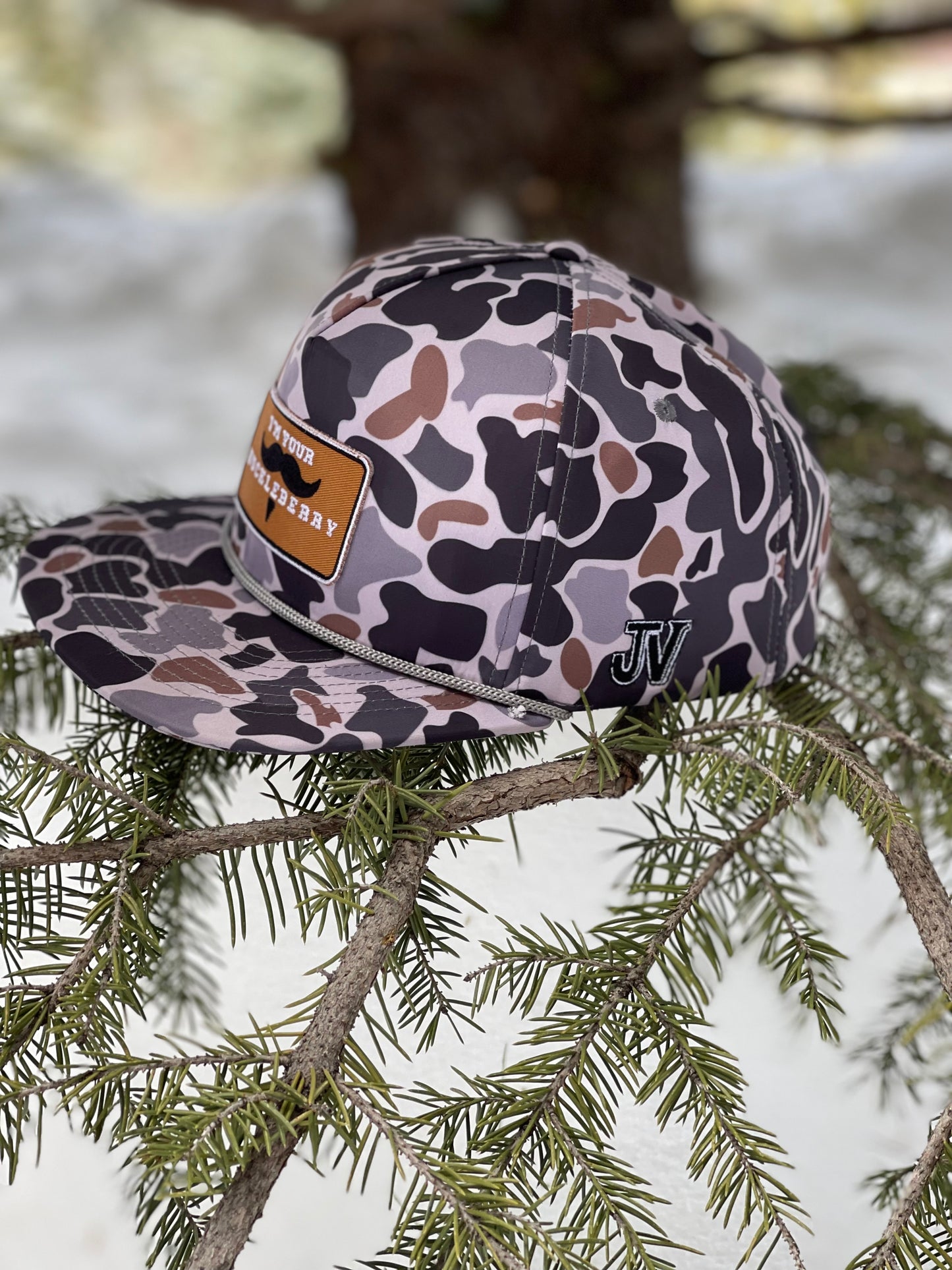 jv duck camo cap, I'm your huckleberry