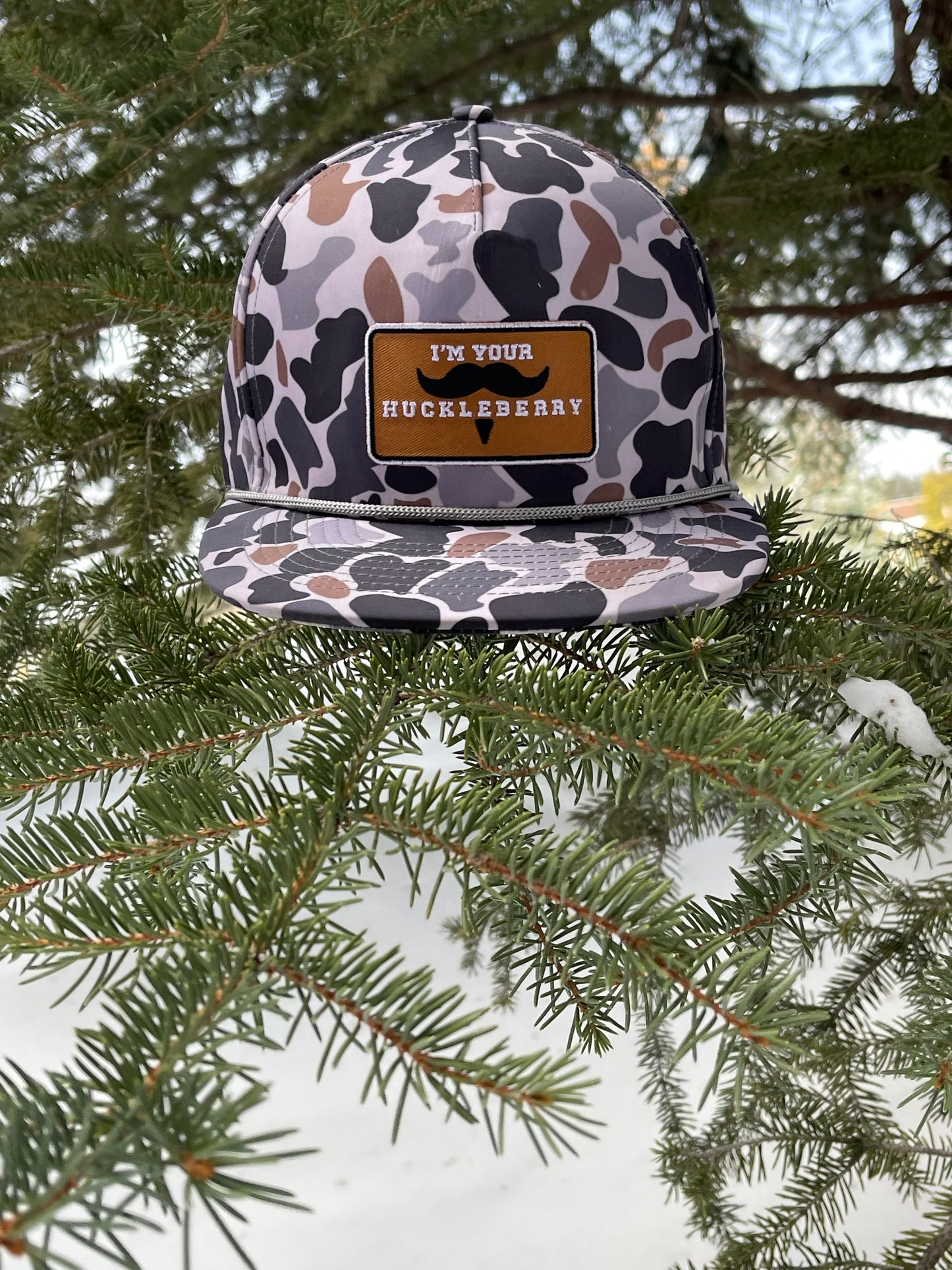 jv duck camo cap, I'm your huckleberry
