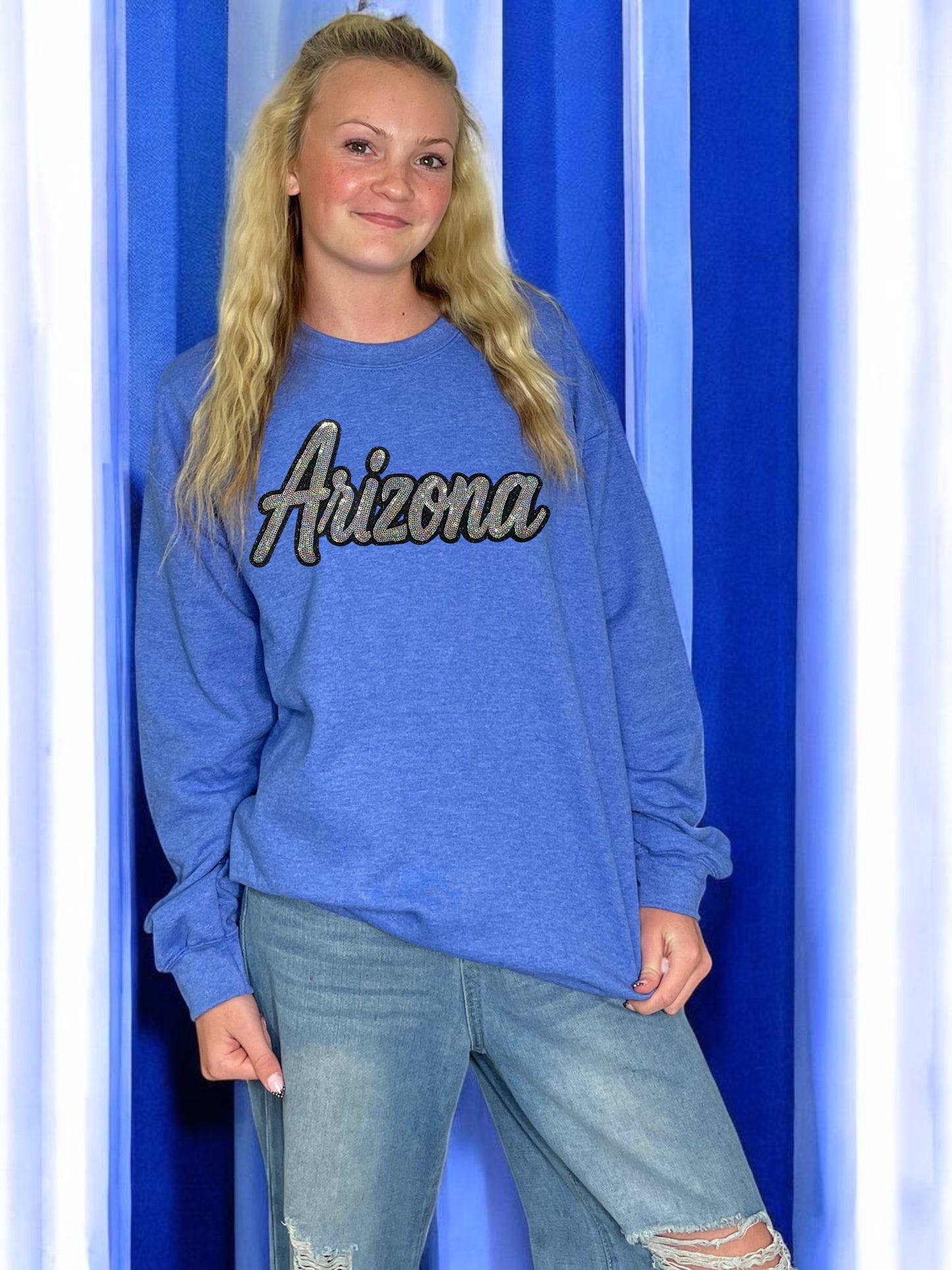 Sequin Cursive Arizona Sweatshirt