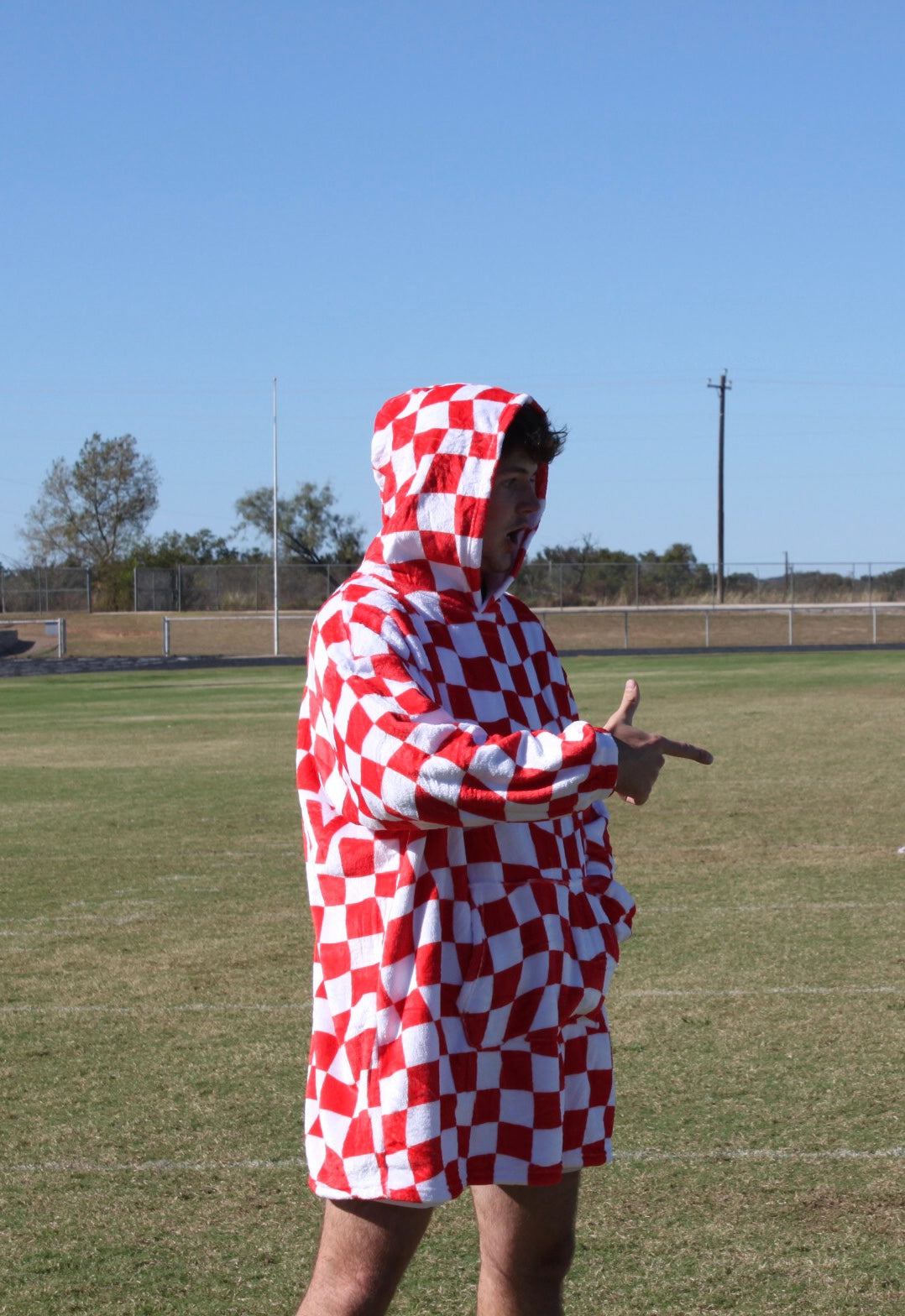 red game day snuggie, blanket hoodie