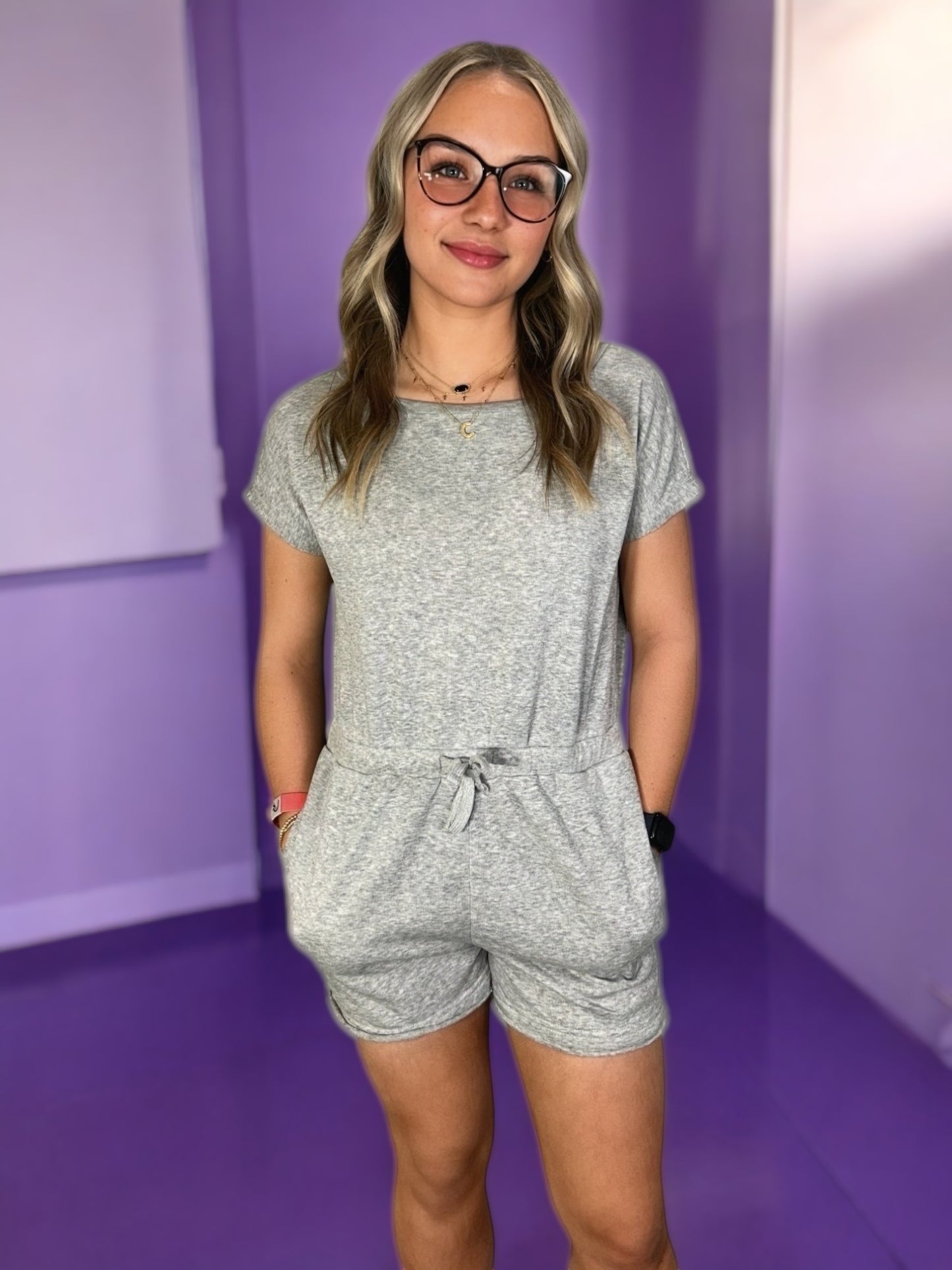 gray t-shirt romper