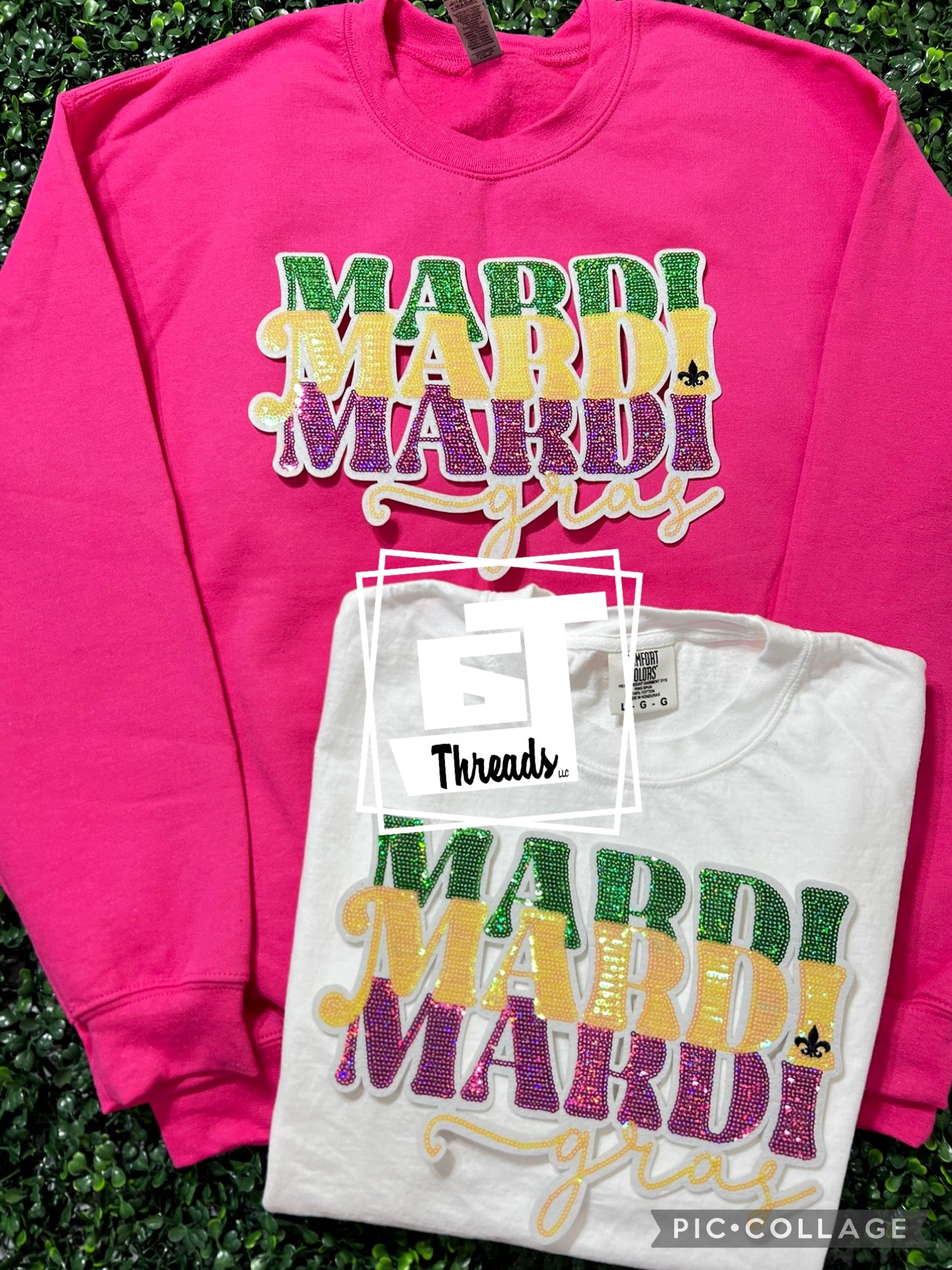 sequin mardi gras iron on patch shirts