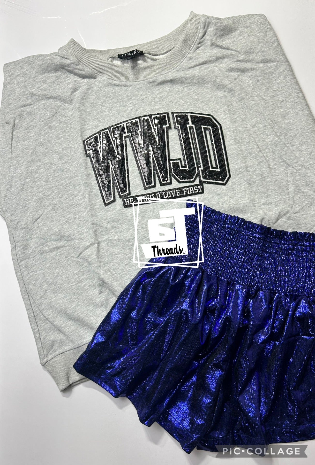 Gray muscle tank WWJD patch