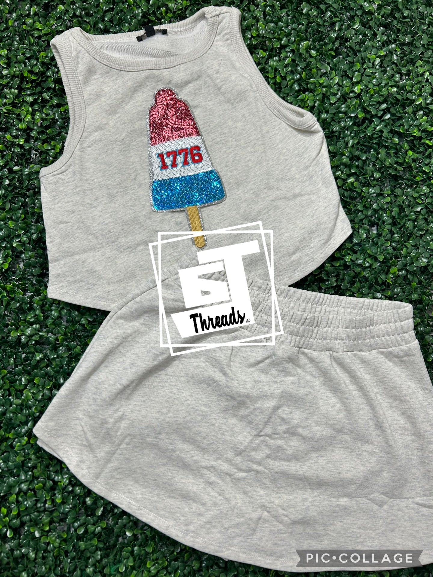 1776 USA popsicle tank top and skort set