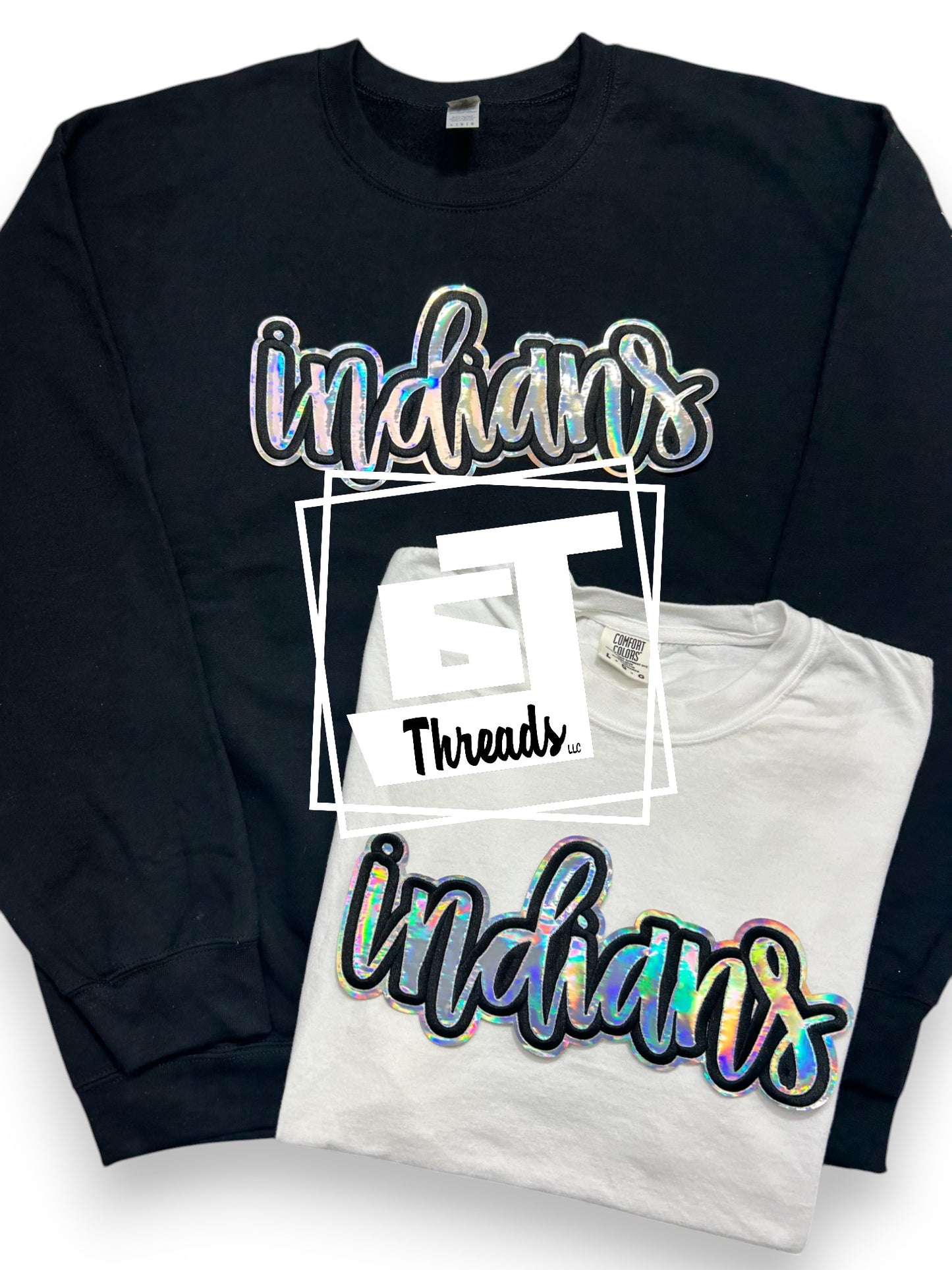 Silver Cursive Metallic Indians