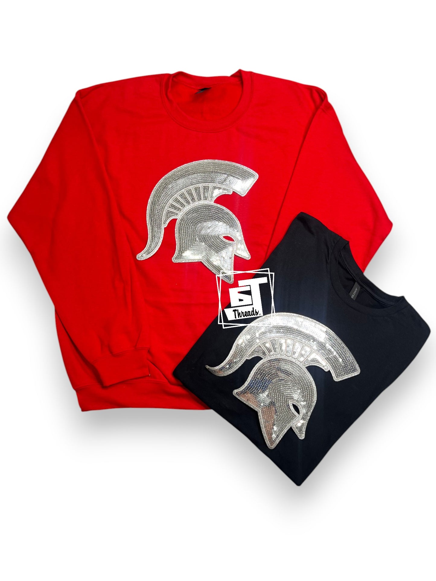 Silver Sequin Knight/Spartan Head