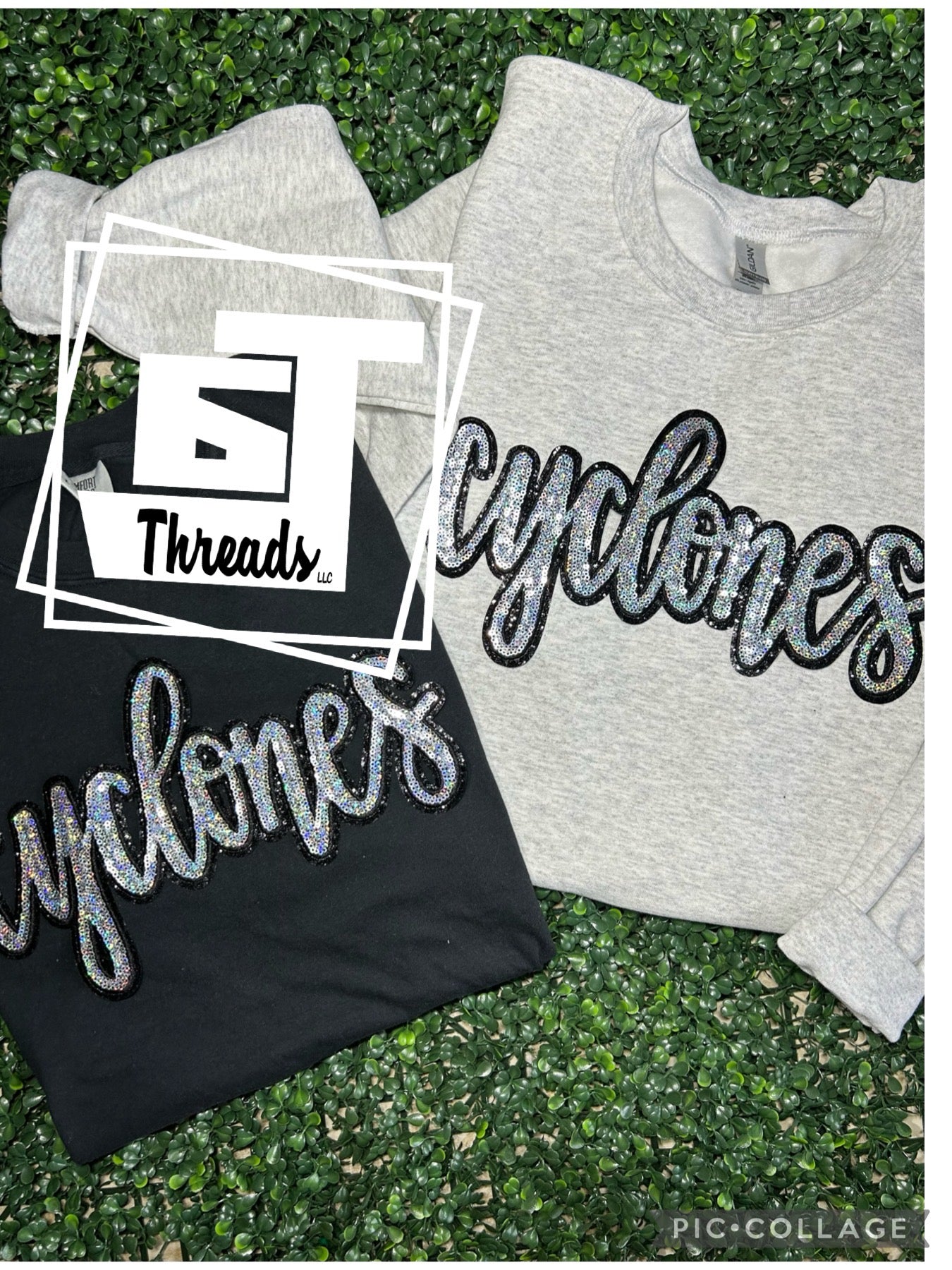 Cursive Sequin Cyclones