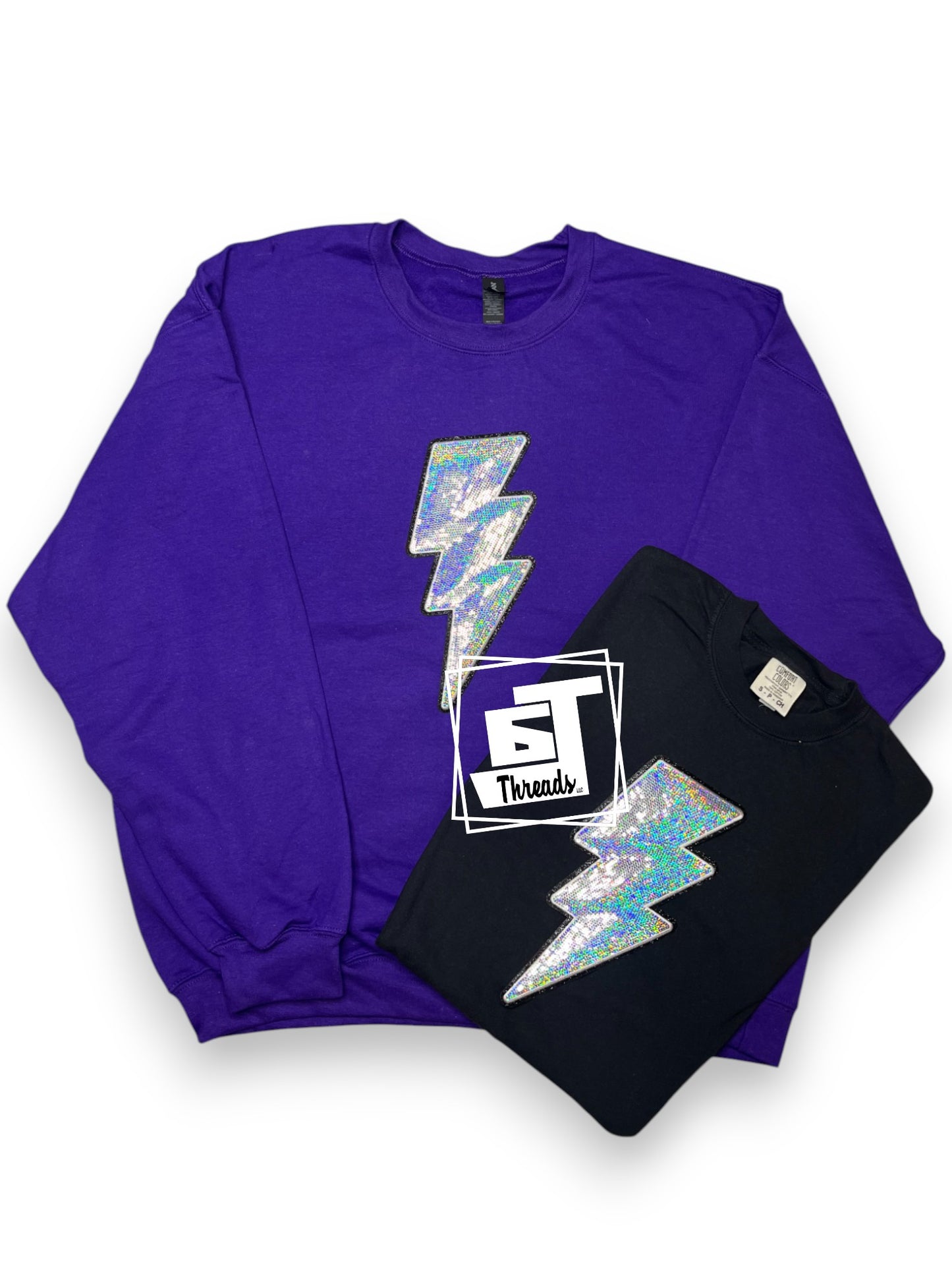 Silver Sequin Lightning Bolt