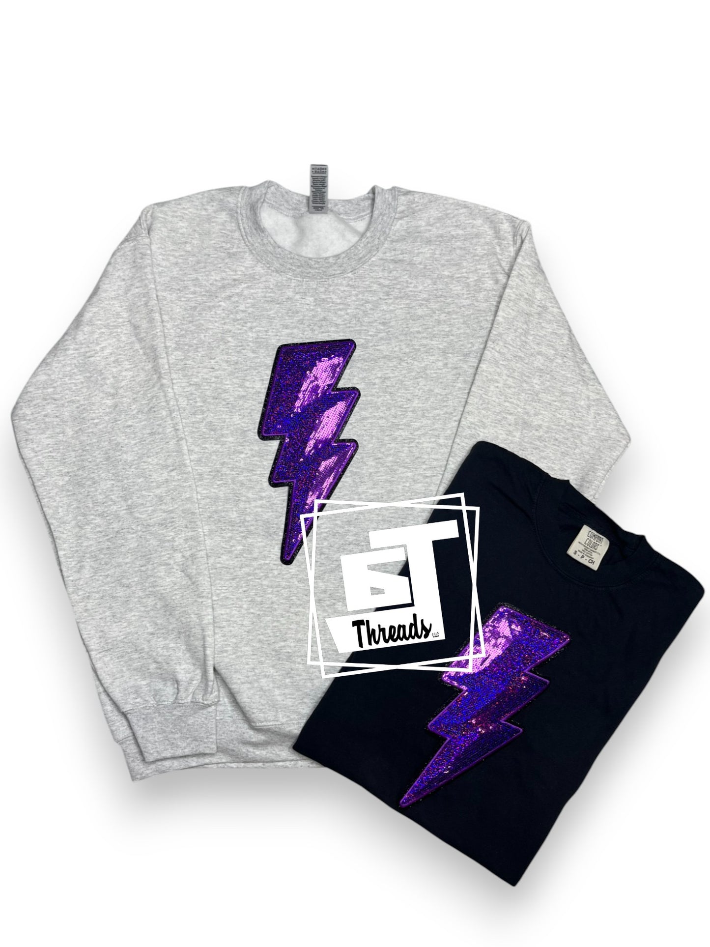 Purple Sequin Lightning Bolt