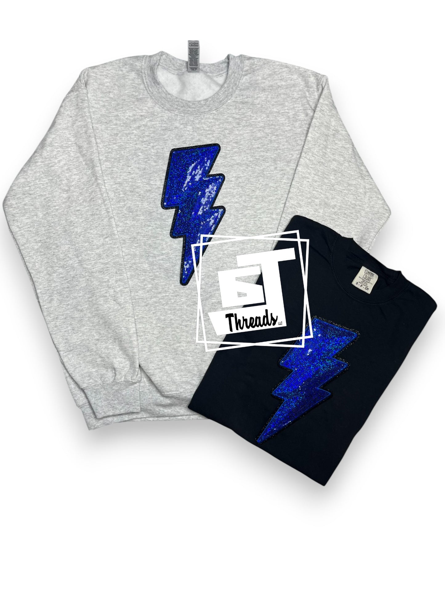 Blue Sequin Lightning Bolt