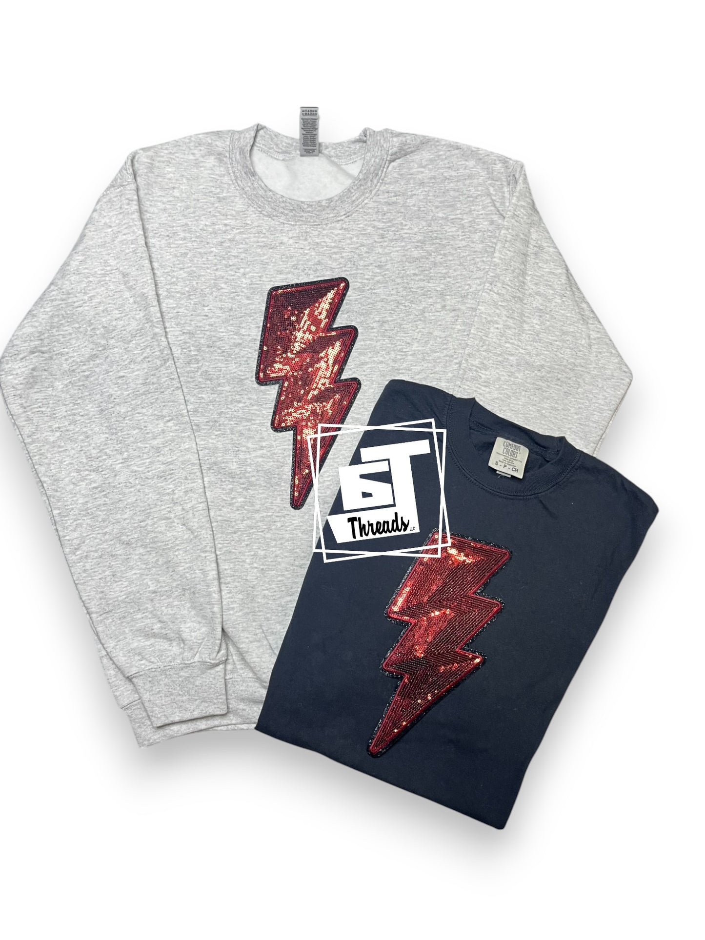 Maroon Sequin Lightning Bolt