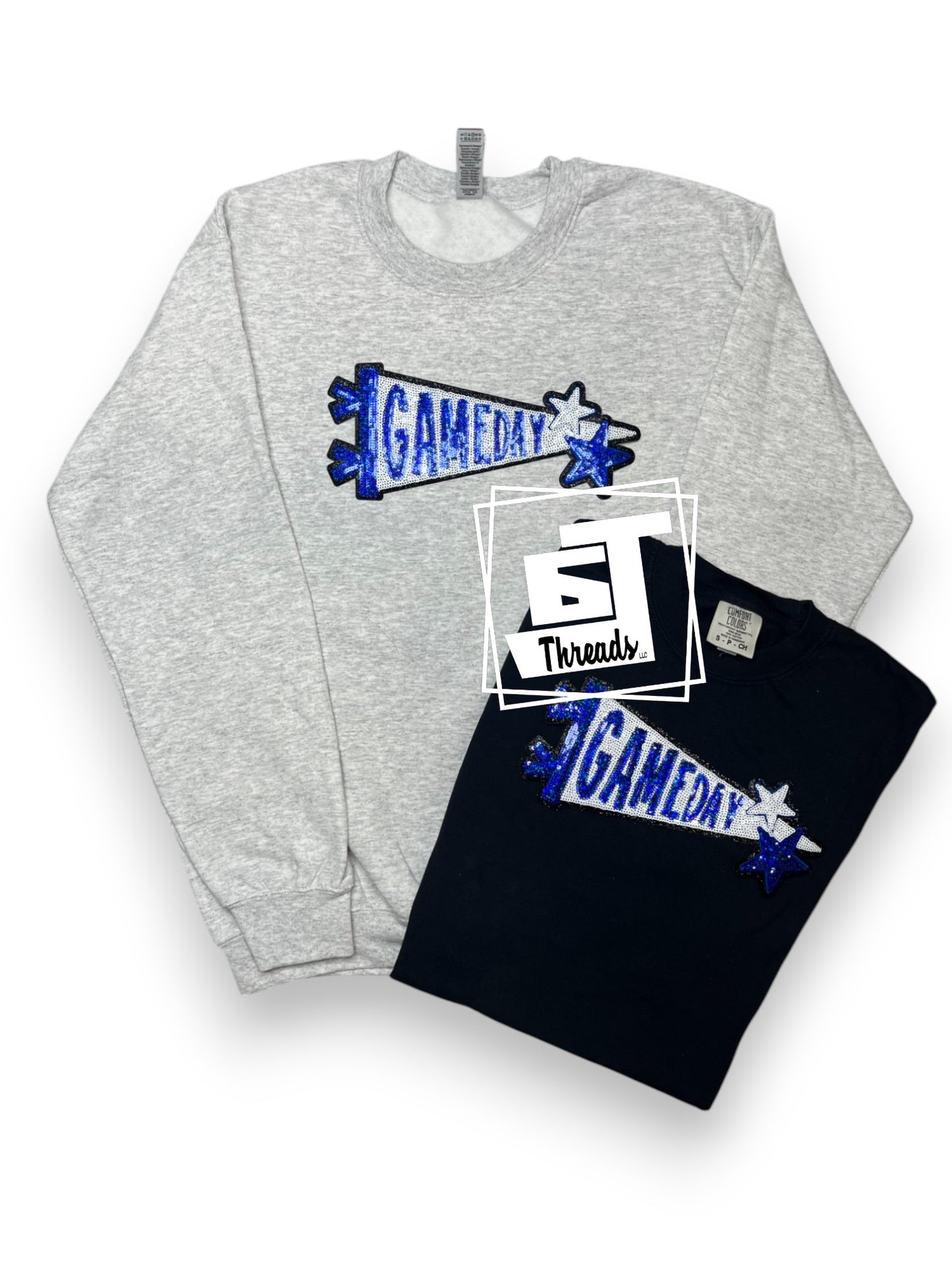 Royal Blue Sequin Gameday Pennant