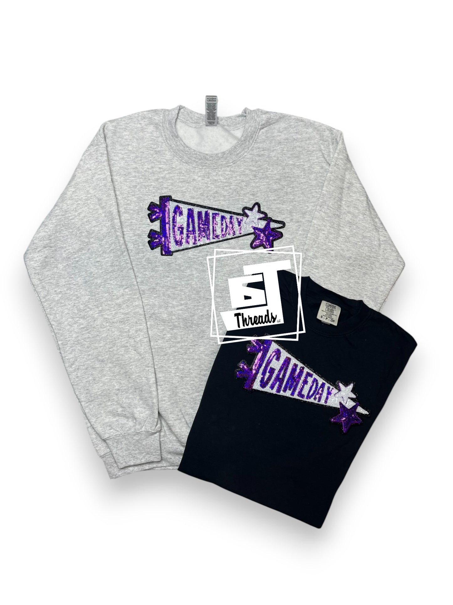 Purple Sequin Gameday Pennant