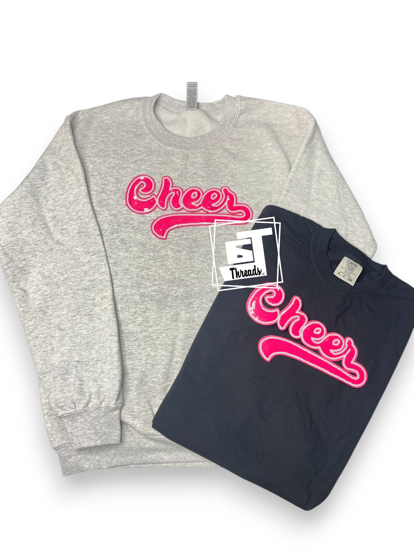 Pink Cursive Sequin Cheer
