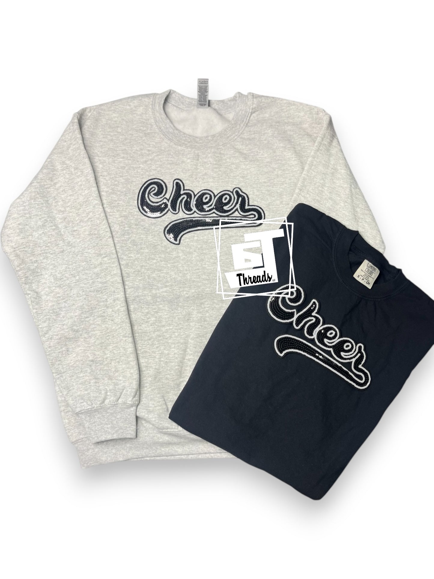 Black Cursive Sequin Cheer