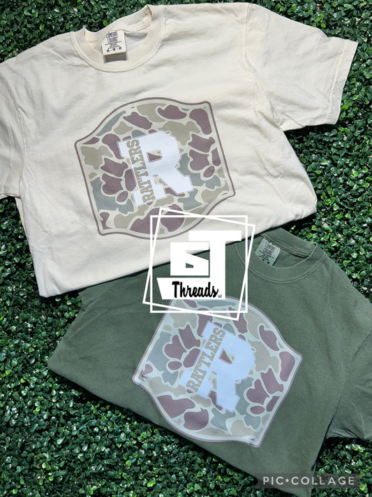 camo rattlers buckle ivory shirt green shirt
