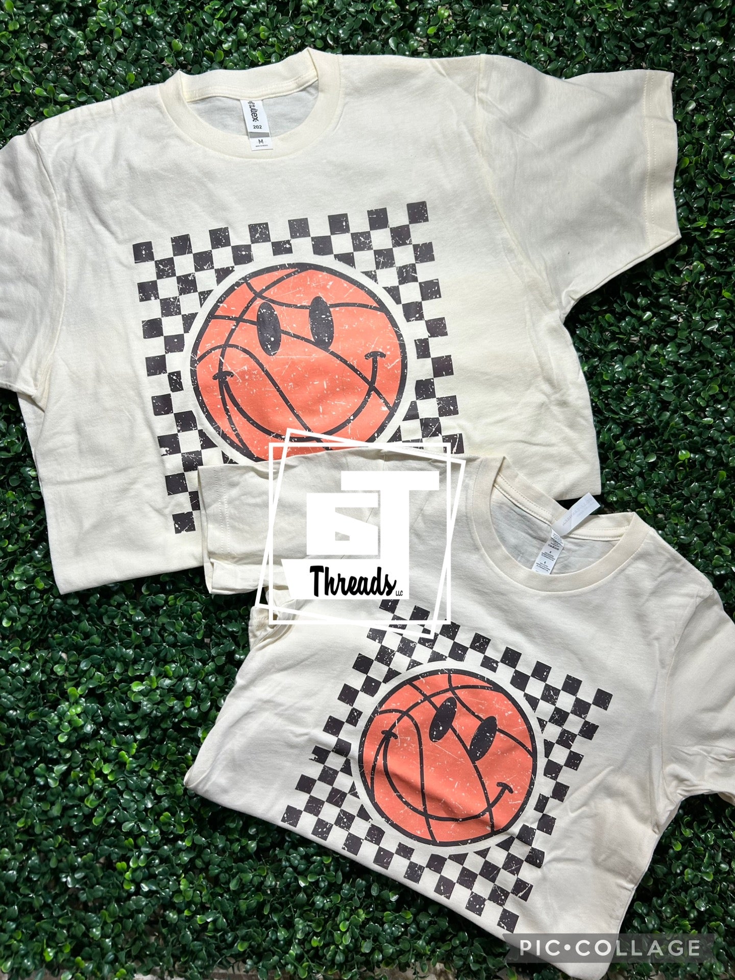 checkered basketball smiley face wholesale completed shirts