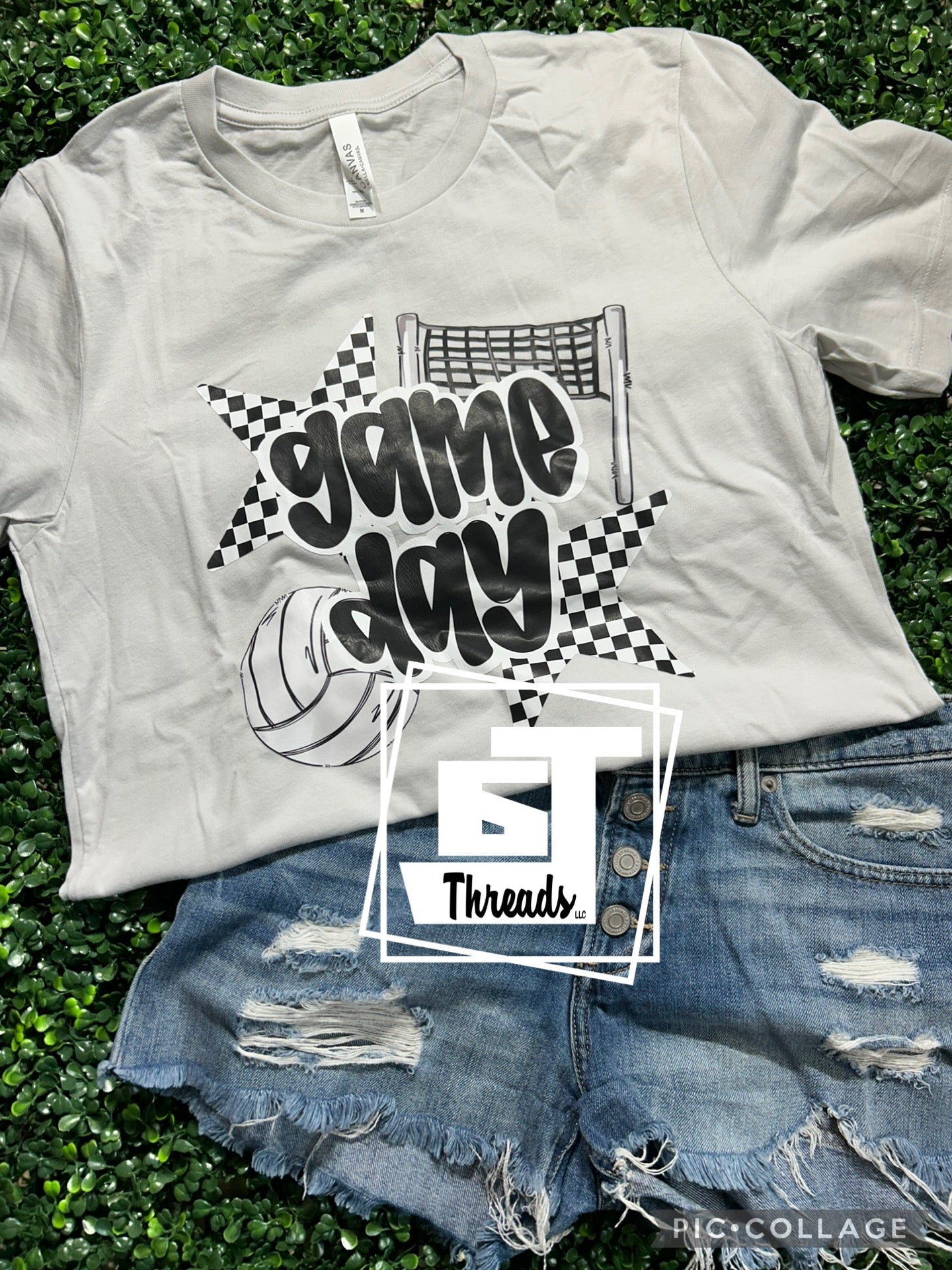 volleyball checkered star game day shirt
