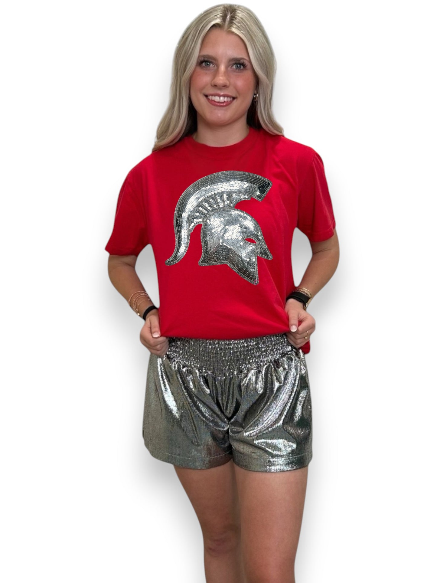 Silver Sequin Knight/Spartan Head