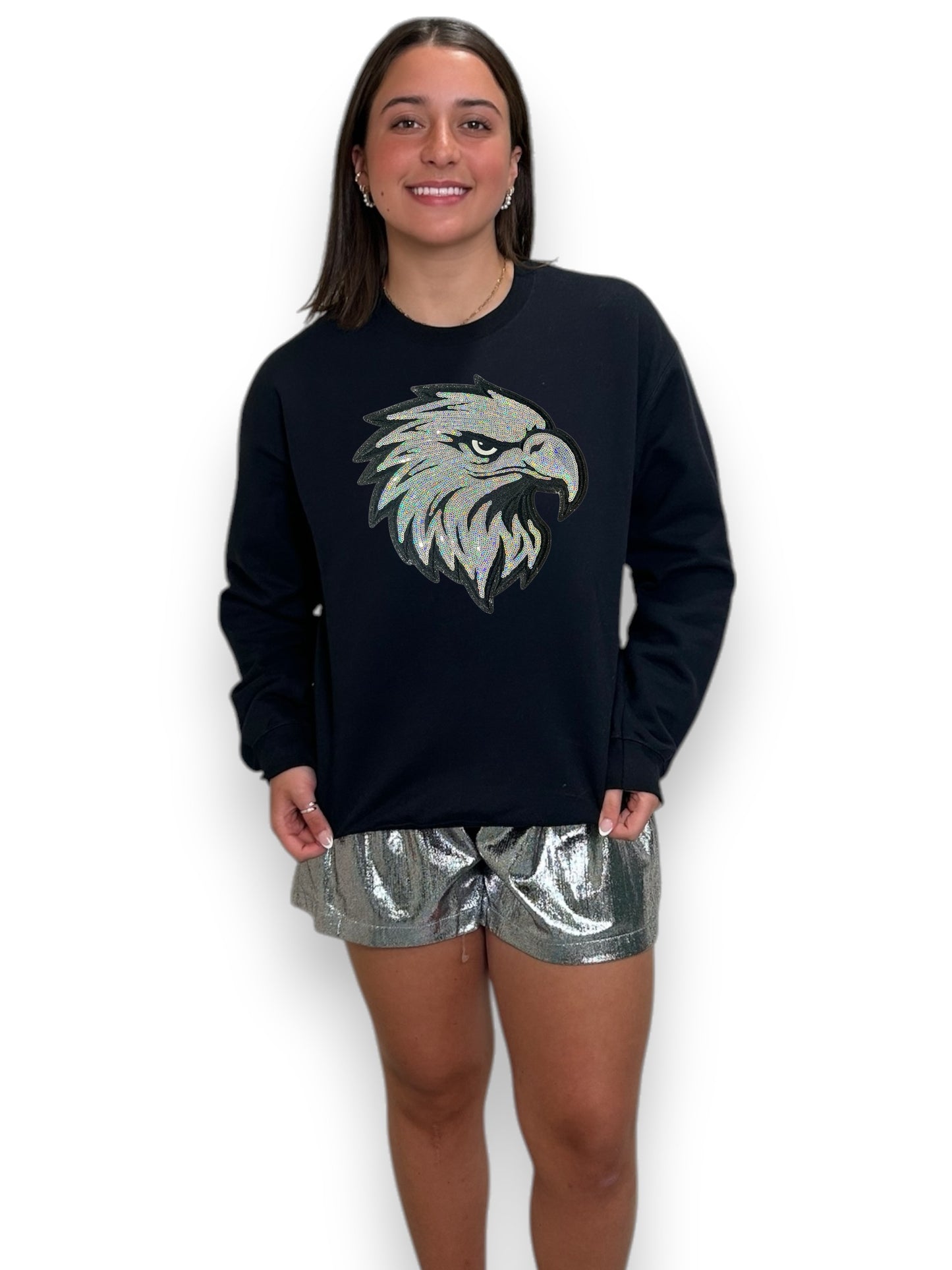 sequin eagle mascot