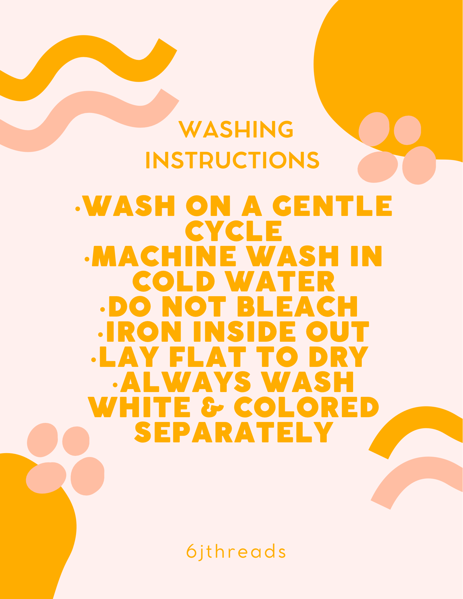 Washing instructions