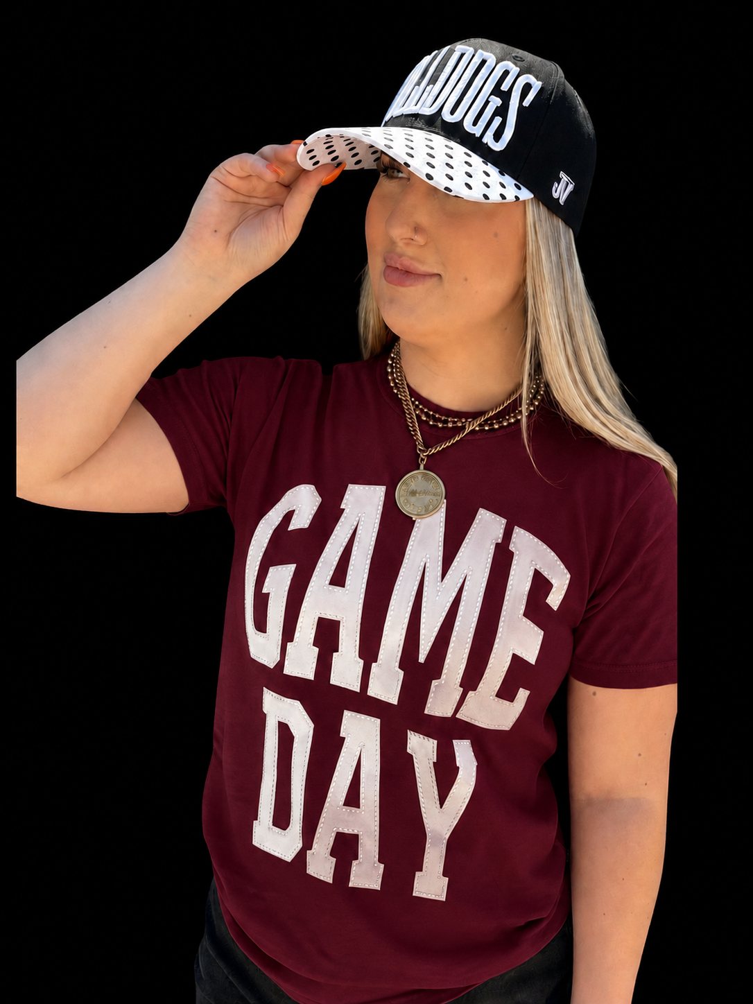Fabric Silver Game Day with Dimond Detail T-Shirt