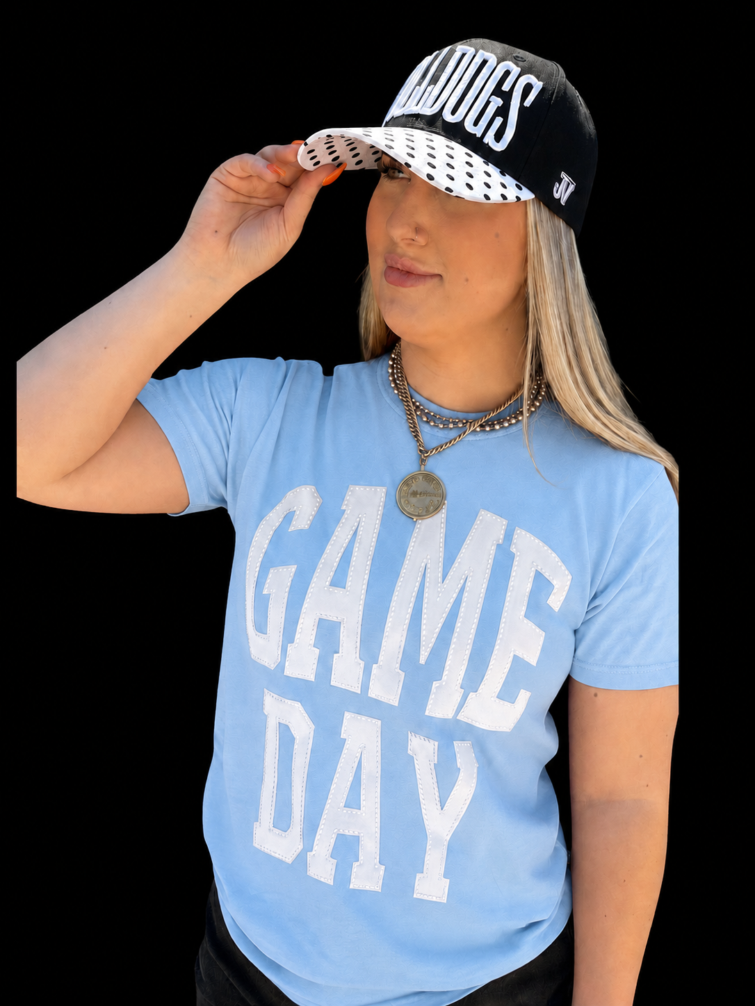 Fabric Silver Game Day with Dimond Detail T-Shirt