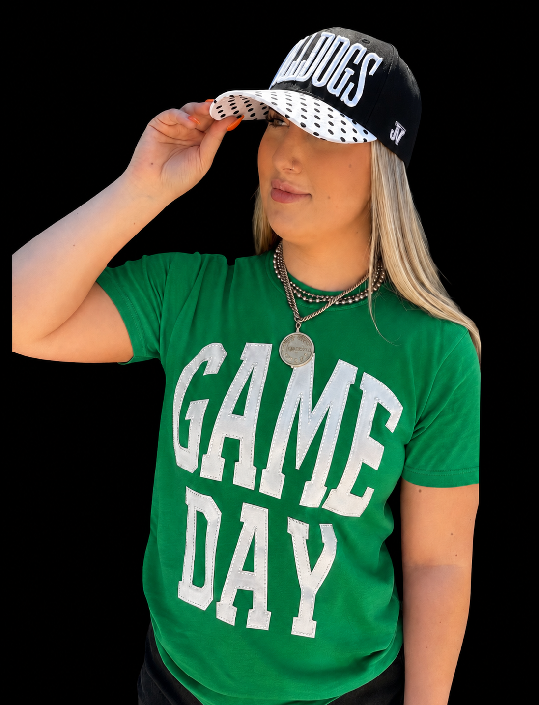 Fabric Silver Game Day with Dimond Detail T-Shirt