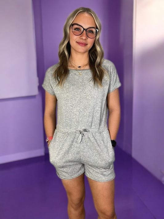gray t-shirt romper