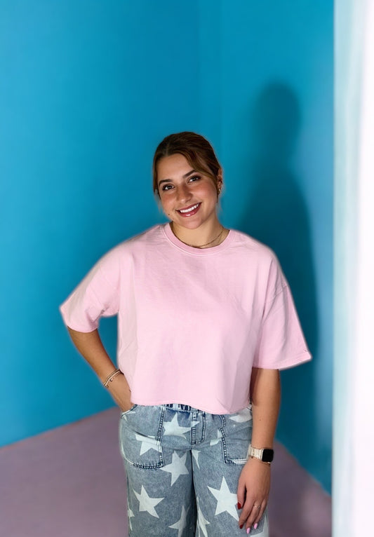 light pink crop top
