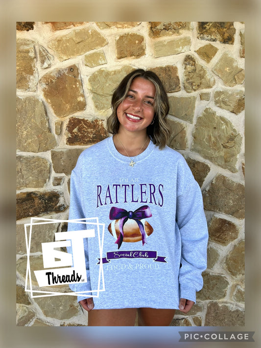 rattler football social club gray sweatshirt