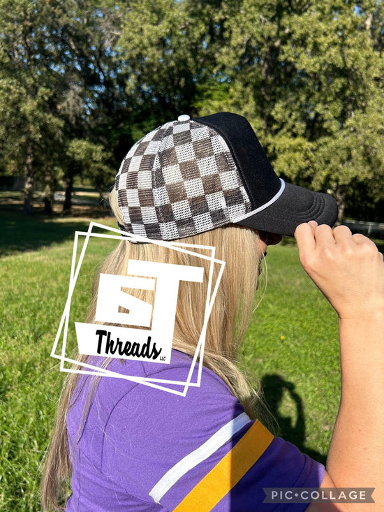 Checkered Black/White Trucker cap