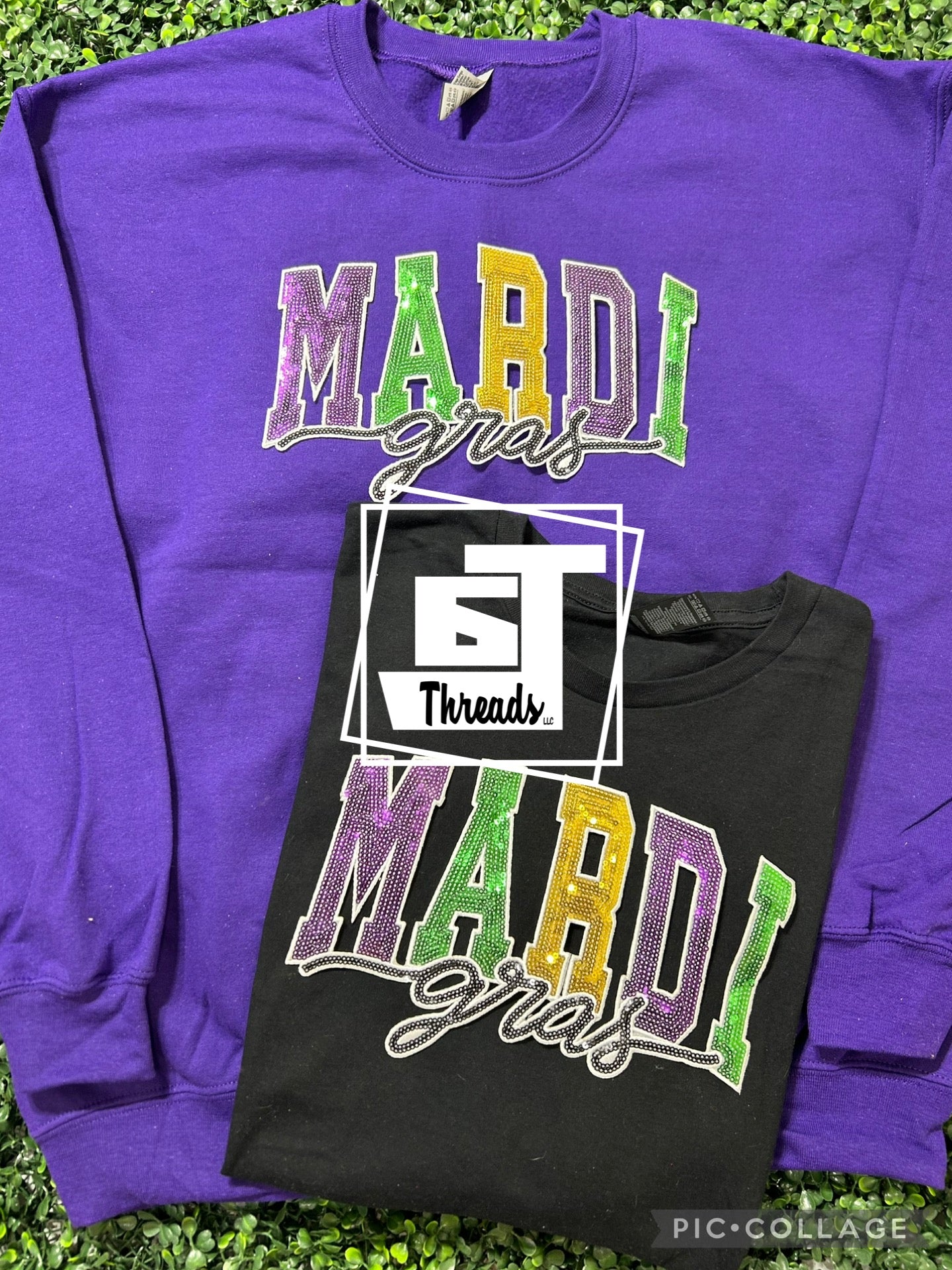 sequin mardi gras iron on patch shirts