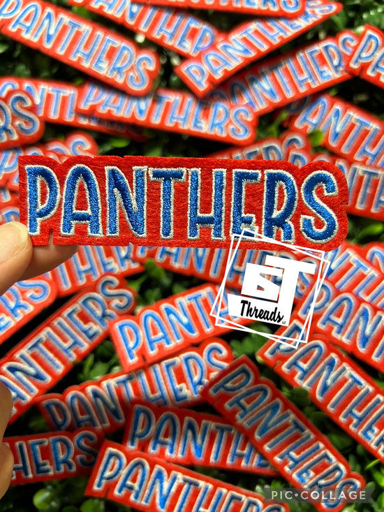 Red White and Blue Panthers....Cap Patches Only