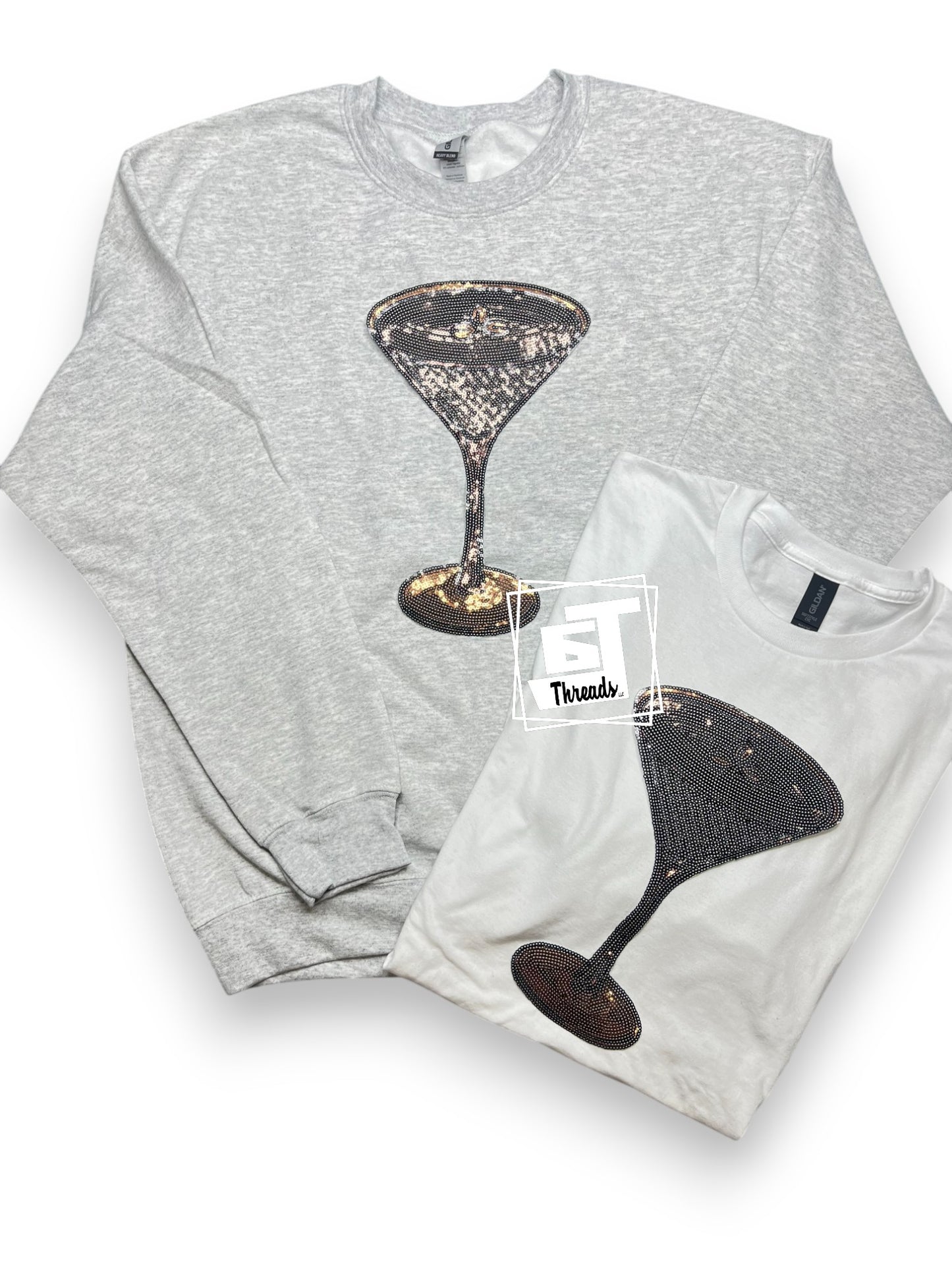 Brown Sequin Martini Glass