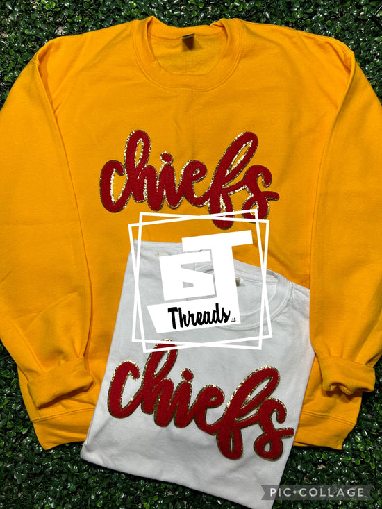 Red and Gold Cursive Chiefs