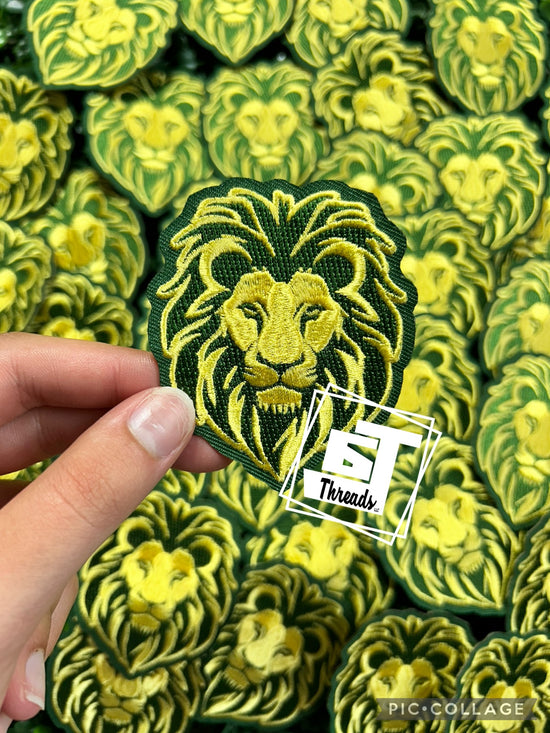 Green and Yellow Lion Head....Cap Patches Only