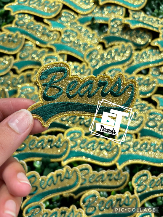 Green and Gold Bears....Cap Patches Only