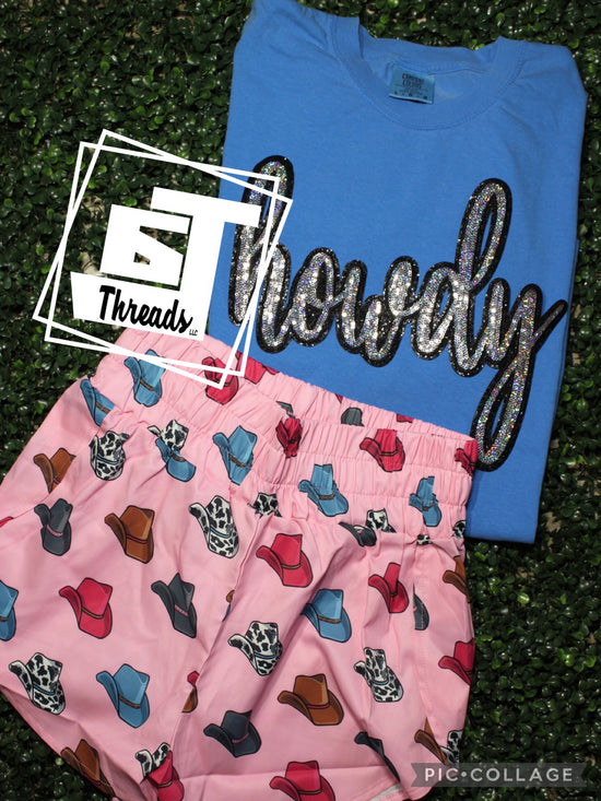 Pink Cowboy Shorts / Black Brand Shorts