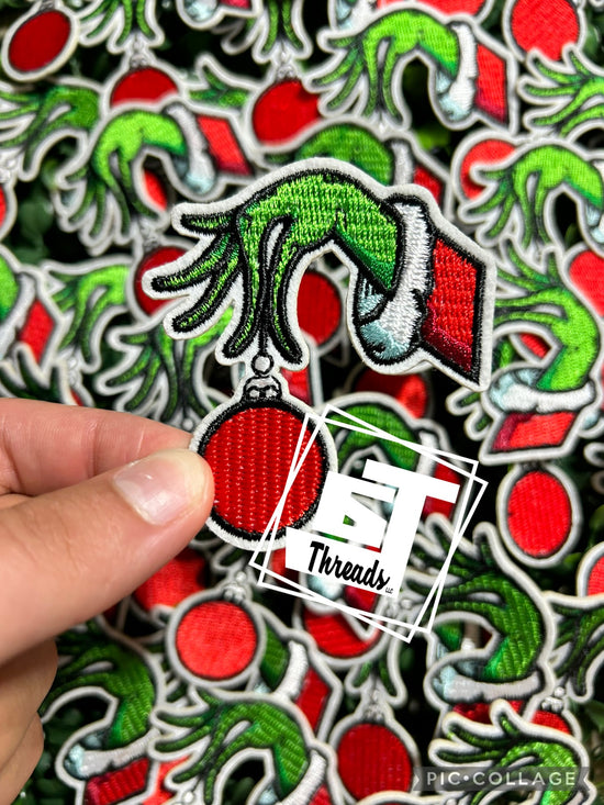 Grinch Hand Ornament....Cap Patches Only