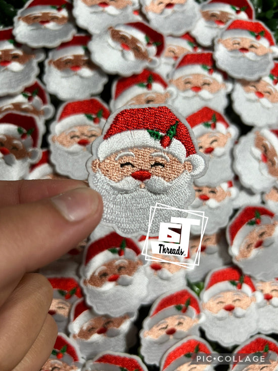 Mini Santa Head....Cap Patches Only