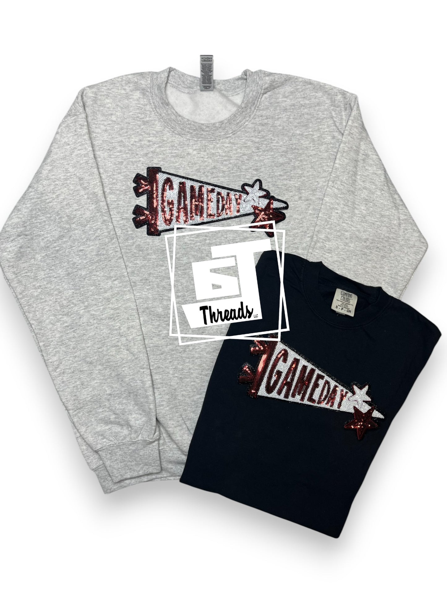 Maroon Sequin Gameday Pennant