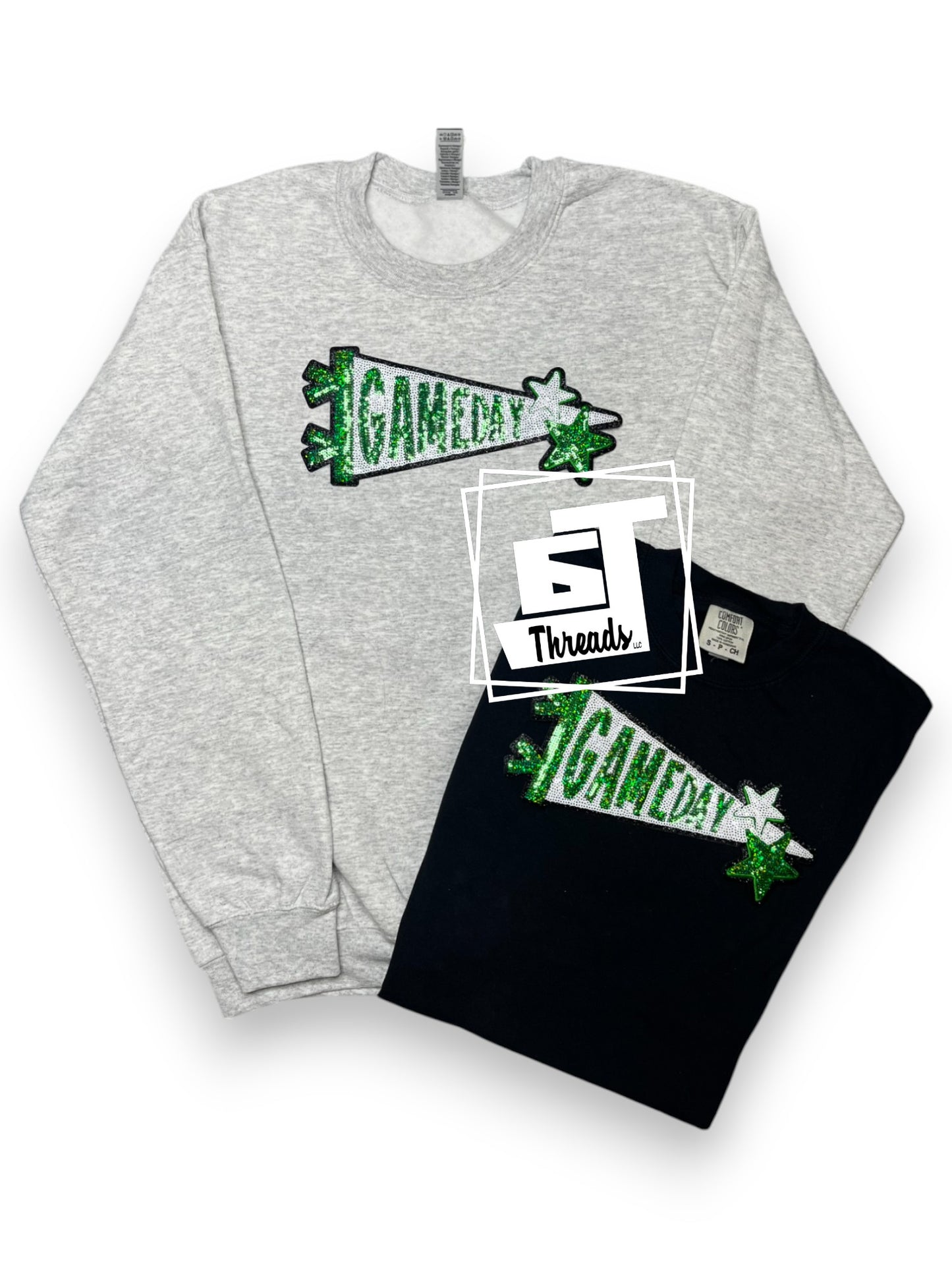 Green Sequin Gameday Pennant