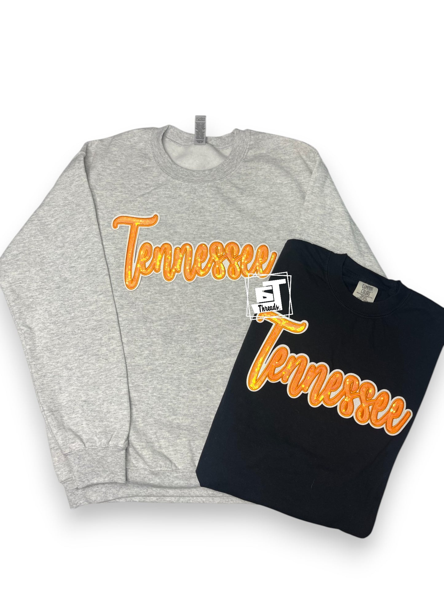 Orange Cursive Sequin Tennessee