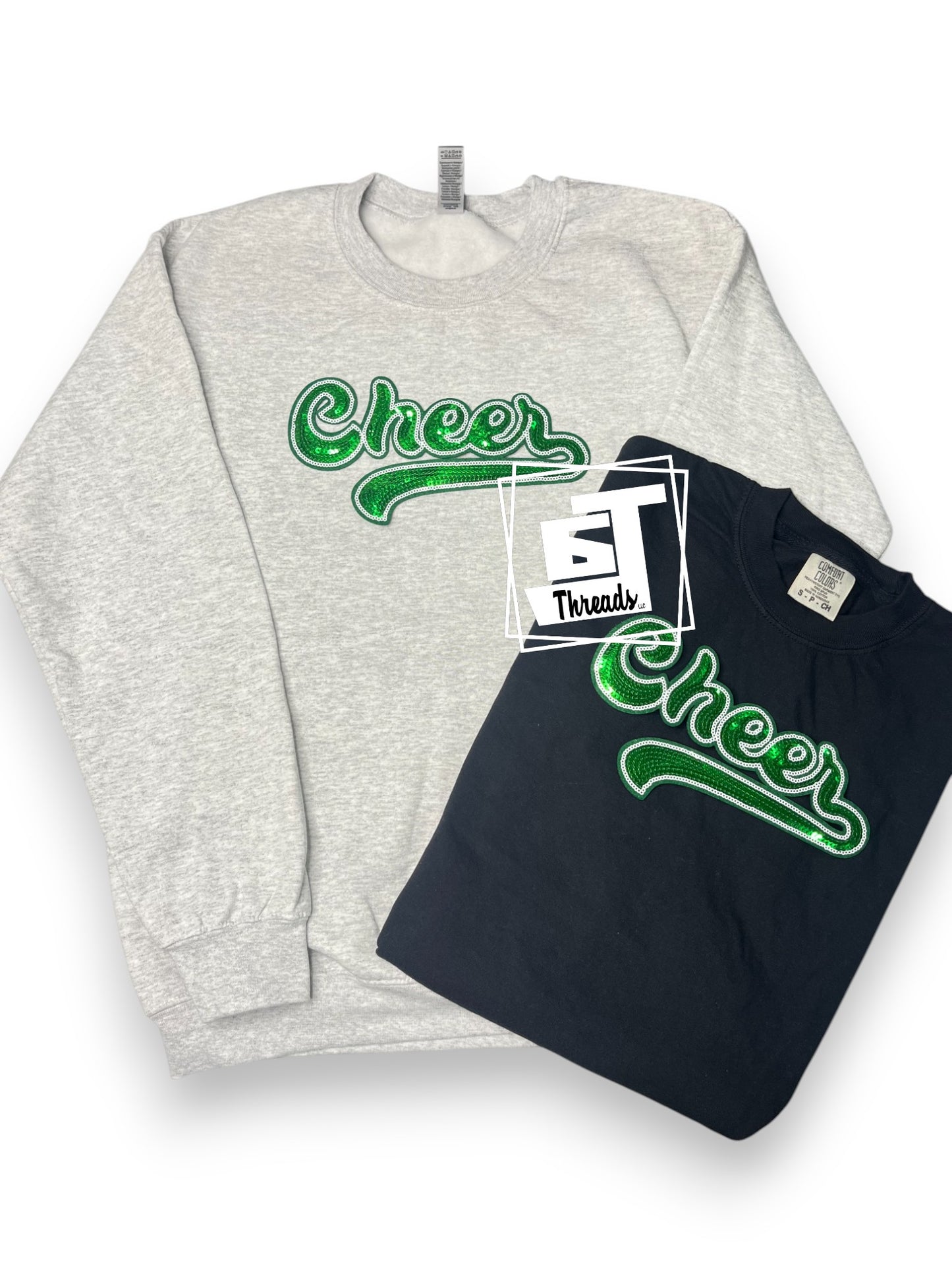 Green Cursive Sequin Cheer