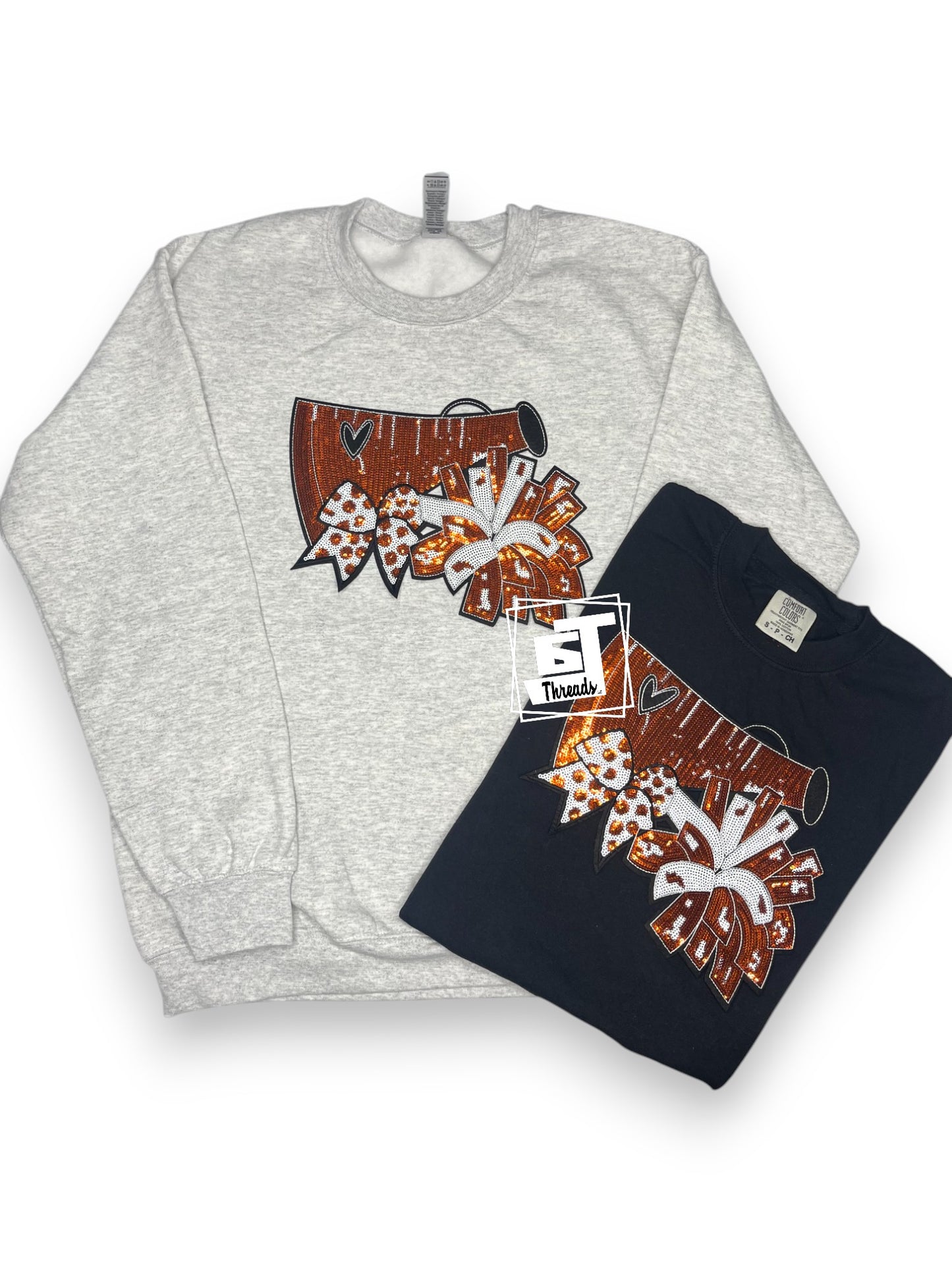 Orange Sequin Cheer Megaphone