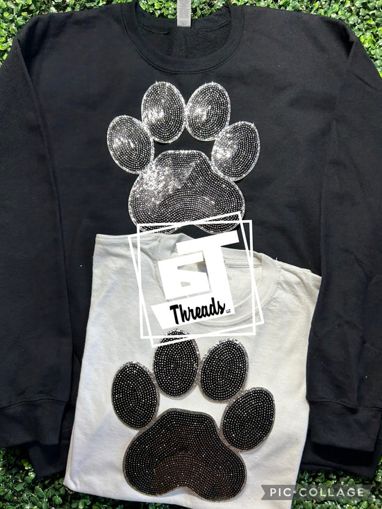 Black Sequin Paw Print