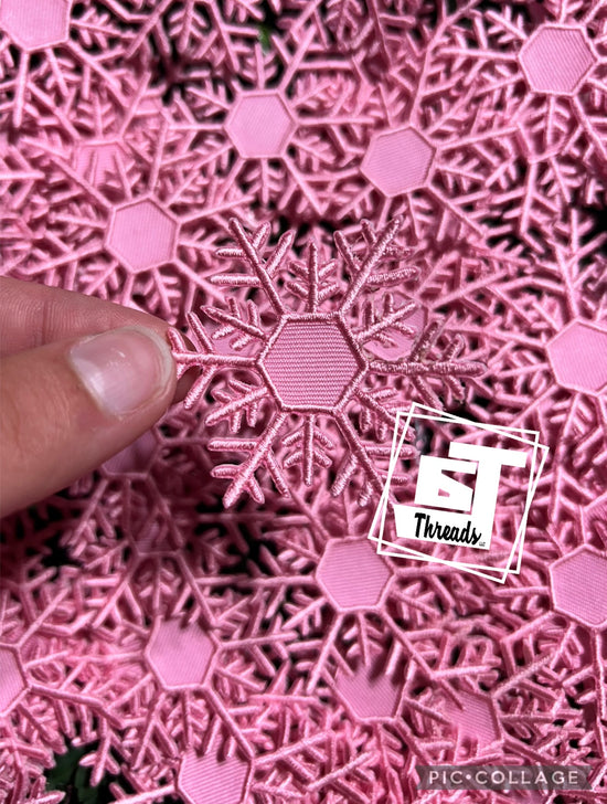 Pink Snowflakes....Cap Patches Only