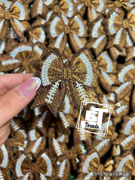 Rhinestone Football Bow....Cap Patches Only