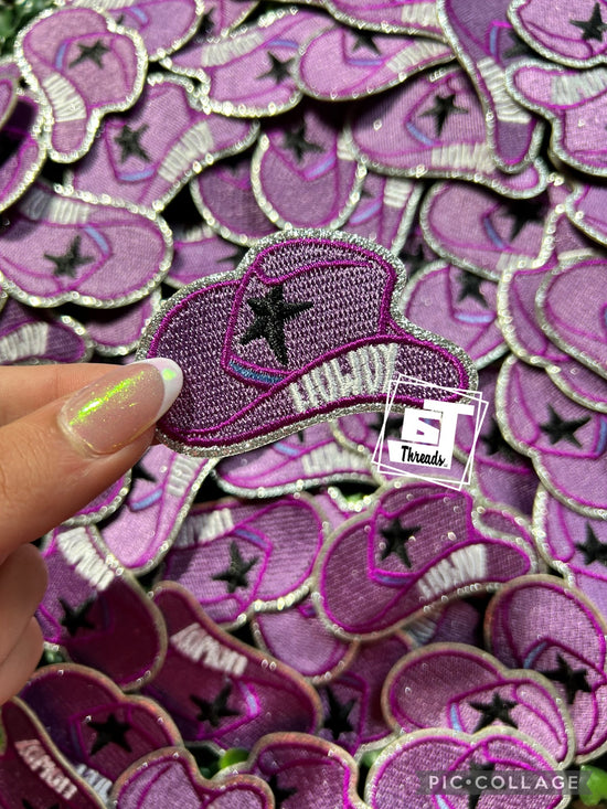 Purple Cowboy Hat....Cap Patches Only